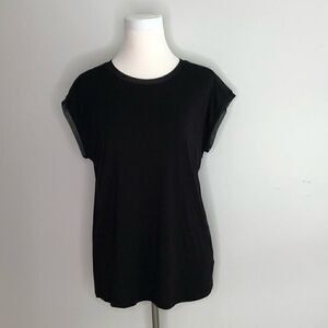Tahari Black Shirt with Mesh Detailing